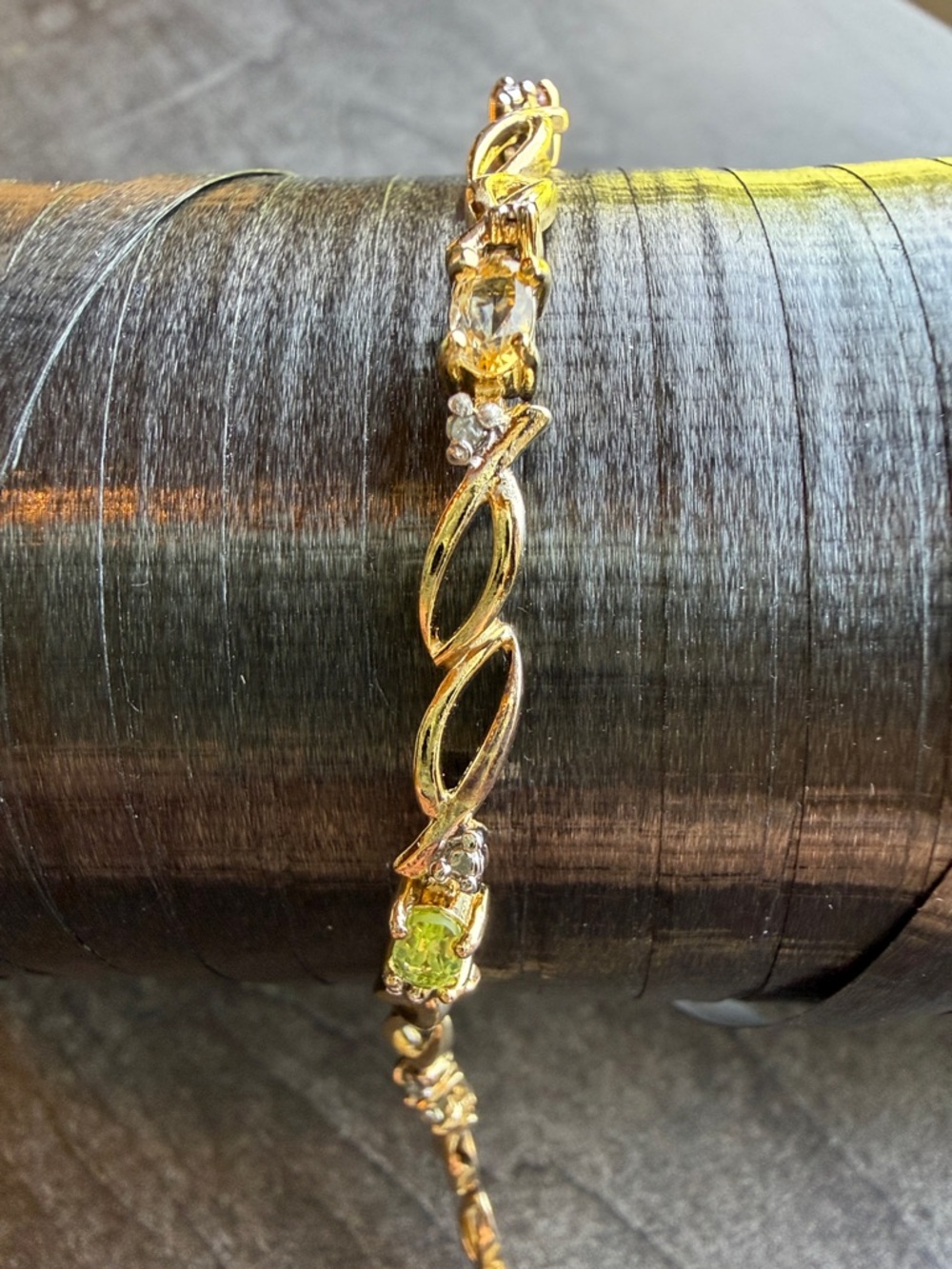 925 Gold played Women's Bracelet with Gem Accents